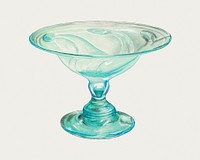 Blue vintage goblet psd illustration, remixed from the artwork by Van Silvay