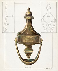 Door Knocker (ca. 1937) by Alfred Walbeck. Original from The National Gallery of Art. Digitally enhanced by rawpixel.