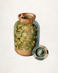 Galena Covered Jug (ca. 1938) by William Spiecker. Original from The National Galley of Art. Digitally enhanced by rawpixel.