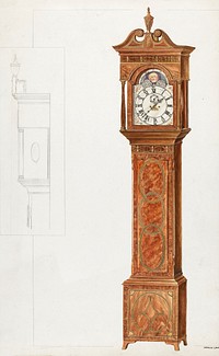 Grandfather Clock (c. 1935) by Francis Law Durand. Original from The National Galley of Art. Digitally enhanced by rawpixel.
