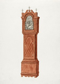 Grandfather Clock (c. 1935) by Walter W. Jennings. Original from The National Galley of Art. Digitally enhanced by rawpixel.