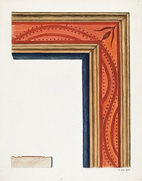 Hand&ndash;carved Picture Frame "River of Life" Motif (ca. 1938) by Vera Van Voris. Original from The National Gallery of Art. Digitally enhanced by rawpixel.