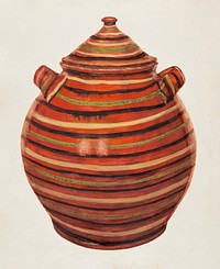 Jar with Cover (ca. 1938) by Alvin Shiren. Original from The National Gallery of Art. Digitally enhanced by rawpixel.
