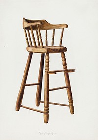 Baby High Chair (1938) by Max Ferneke. Original from The National Gallery of Art. Digitally enhanced by rawpixel.