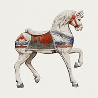 Carousel horse psd illustration, remixed from artworks by Henry Murphy