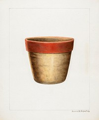 Pottery Flower Pot (1937&ndash;1938) by Annie B. Johnston. Original from The National Galley of Art. Digitally enhanced by rawpixel.