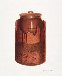 Pottery Jar with Lid (ca.1938) by Annie B. Johnston. Original from The National Gallery of Art. Digitally enhanced by rawpixel.