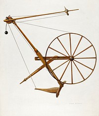 Spinning Wheel (1941) by Oscar Bluhme. Original from The National Gallery of Art. Digitally enhanced by rawpixel.