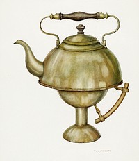 Tea Kettle (ca.1940) by William Kieckhofel. Original from The National Gallery of Art. Digitally enhanced by rawpixel.
