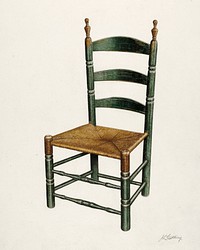 Ladder Back Chair (ca. 1939) by John Cutting. Original from The National Gallery of Art. Digitally enhanced by rawpixel.