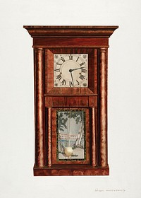 Mantel clock (1939) by Ernest A. Towers Jr.. Original from The National Gallery of Art. Digitally enhanced by rawpixel.
