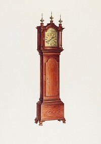 Miniature Tall Clock (c. 1938) by Isadore Goldberg. Original from The National Gallery of Art. Digitally enhanced by rawpixel.
