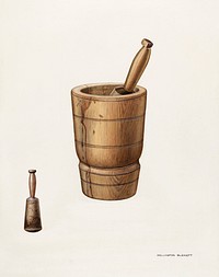 Mortar and Pestle (ca.1937) by Wellington Blewett. Original from The National Gallery of Art. Digitally enhanced by rawpixel.