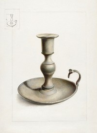 Pewter Candle Holder (c. 1936) by Gordon Saltar & Samuel Fineman. Original from The National Gallery of Art. Digitally enhanced by rawpixel.