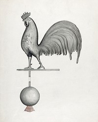 Weather Vane - Iron Rooster (c. 1937) by Albert Eyth. Original from The National Gallery of Art. Digitally enhanced by rawpixel.