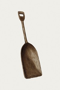 Wooden grain shovel psd illustration, remixed from the artwork by Pearl Davis