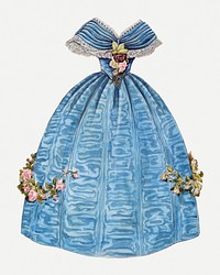 Dress psd vintage illustration, remixed from the artwork Melita Hofmann.