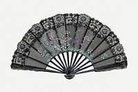 Antique fan psd design element, remix from artwork by Jean Peszel