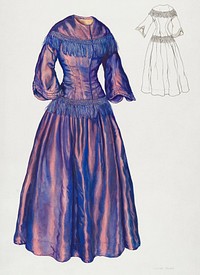 Gown (ca. 1940) by Lillian Causey. Original from The National Gallery of Art. Digitally enhanced by rawpixel.