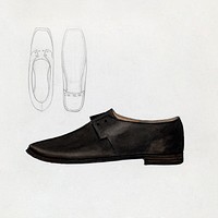 Man's Shoe (c. 1936) by Jessie M. Benge. Original from The National Gallery of Art. Digitally enhanced by rawpixel.