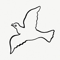 Dove psd vintage drawing, remixed from artworks from Leo Gestel