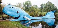 The Blue Whale of Catoosa is a waterfront structure in Catoosa, Oklahoma. Original image from <a href="https://www.rawpixel.com/search/carol%20m.%20highsmith?sort=curated&amp;page=1">Carol M. Highsmith</a>&rsquo;s America, Library of Congress collection. Digitally enhanced by rawpixel.