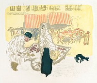 The Pushcart, from the series "Some Aspects of Parisian Life" (1897) print in high resolution by Pierre Bonnard. Original from The MET Museum. Digitally enhanced by rawpixel.
