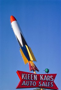 Kleen Kars sign, Salt Lake City, Utah (1980) photography in high resolution by John Margolies. Original from the Library of Congress. Digitally enhanced by rawpixel.