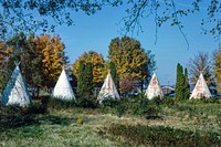 Wigwam Village, Horse Cave, Kentucky (1979) photography in high resolution by John Margolies. Original from the Library of Congress. Digitally enhanced by rawpixel.