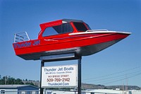 Jet Boat sign, Route 12, Clarkson, Washington (2004) photography in high resolution by John Margolies. Original from the Library of Congress. Digitally enhanced by rawpixel.