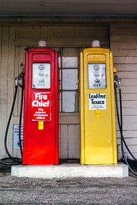 Two Texaco pumps, Rt. 1, Dumfries, Virginia (1979) photography in high resolution by John Margolies. Original from the Library of Congress. Digitally enhanced by rawpixel.