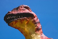 Dinosaur head detail, Rainbow Falls Golf, Myrtle Beach, South Carolina (1988) photography in high resolution by John Margolies. Original from the Library of Congress. Digitally enhanced by rawpixel.