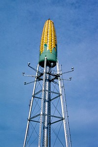 Corn water tower angle 3, Seneca Foods, Route 14, Rochester, Minnesota (1988) photography in high resolution by John Margolies. Original from the Library of Congress. Digitally enhanced by rawpixel.