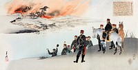 The Campaign at Tianzhuangtai: A Meeting of Eleven Generals during late 19th century print in high resolution by Ogata Gekko.