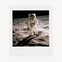Astronaut on the moon instant photo, space image