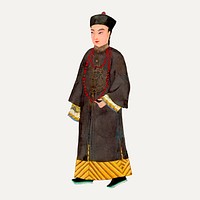 Ancient court costume, Chinese emperor clothing illustration vector