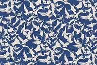 Blue bird pattern background, remixed from artworks collection