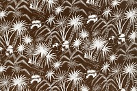 White palm tree pattern background, remixed from artworks collection