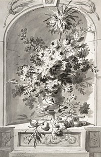 Vase of Flowers (1790s) print in high resolution by Willem Van Leen. Original from the MET Museum. Digitally enhanced by rawpixel.