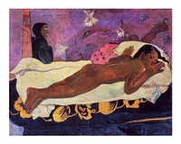 Paul Gauguin art print, famous painting Spirit of the Dead Watching wall art decor