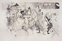 Henri de Toulouse&ndash;Lautrec, Une redoute au Moulin Rouge (1893) famous print. Original from The Public Institution Paris Mus&eacute;es. Digitally enhanced by rawpixel.