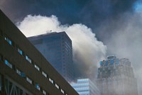 Smoke fuming in the air during the September 11 terrorist attack on the World Trade Center, New York City. Courtesy of the Prints and Photographs Division, Library of Congress. Digitally enhanced by rawpixel.