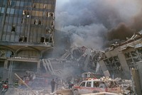 Collapsed buildings in the World Financial Center during the September 11 terrorist attack on the World Trade Center, New York City. Courtesy of the Prints and Photographs Division, Library of Congress. Digitally enhanced by rawpixel.