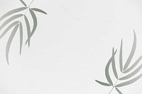 Gray leaf frame, minimal illustration vector