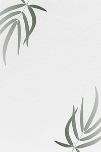 Gray leaf frame, minimal illustration psd