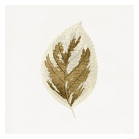 Gold leaf art print, vintage nature on white background