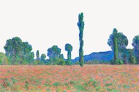 Claude Monet poppy field border psd, remixed by rawpixel.