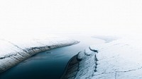 Winter desktop wallpaper background, Lake through a snowy mountain