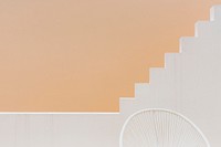 Minimal architect orange pastel background