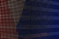 Colorful neon LED lights on a monitor